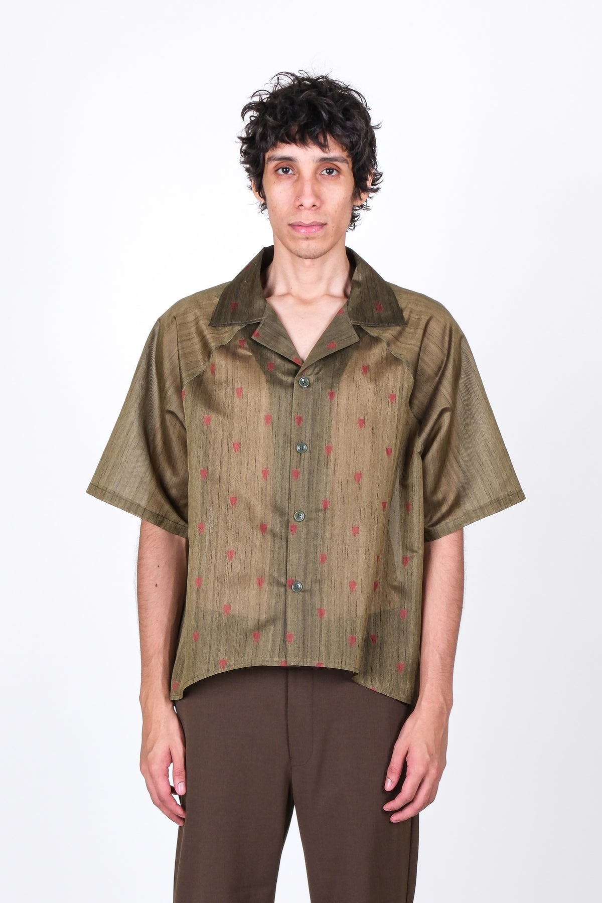 One of One Heirloom Sari Bowling Shirt
