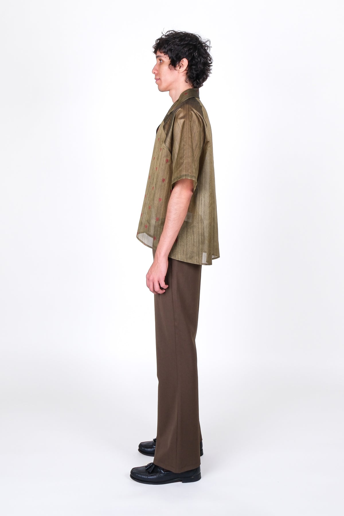 One of One Heirloom Sari Bowling Shirt