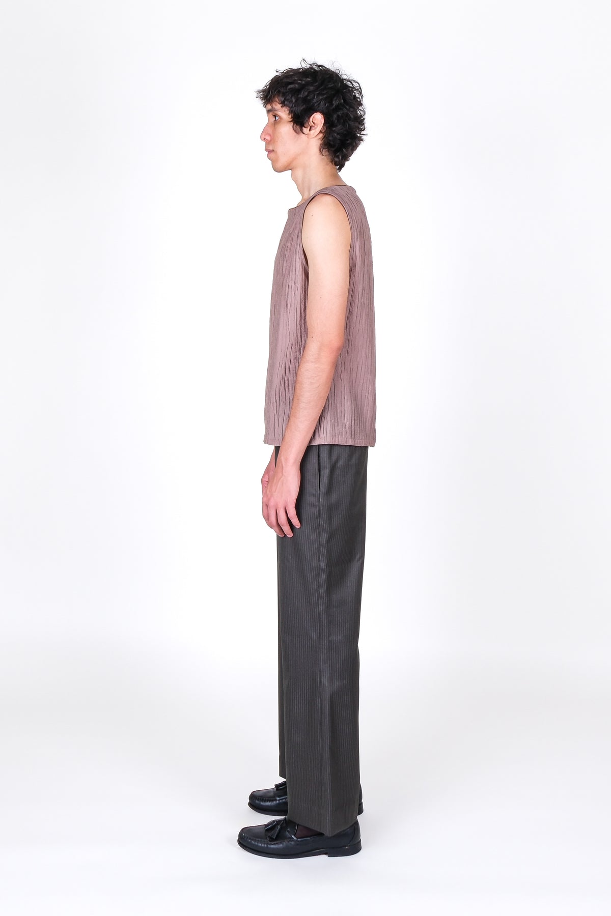 Textured Bateau Top in Dusty Muave
