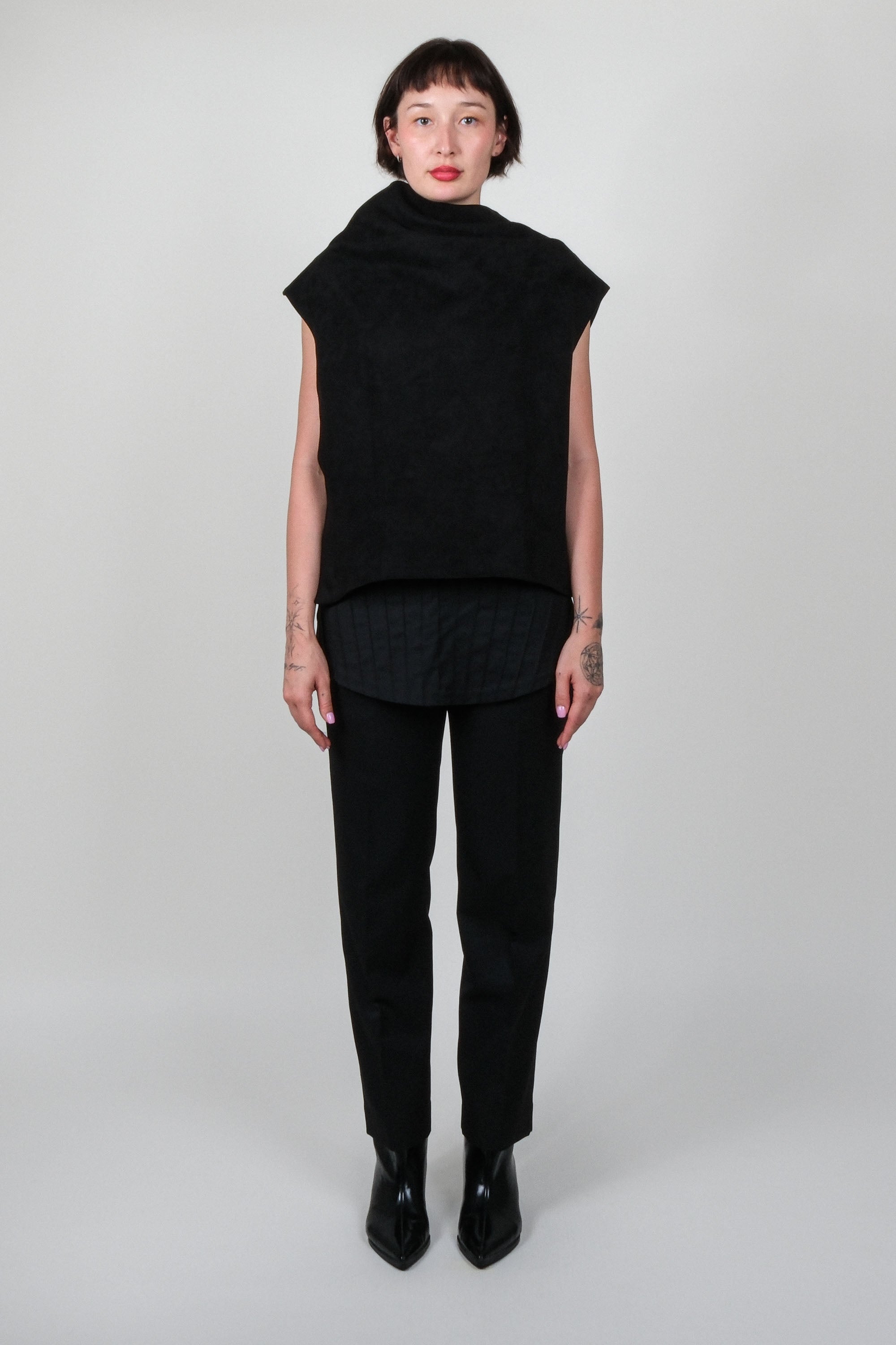 Draped Shoulder Vest