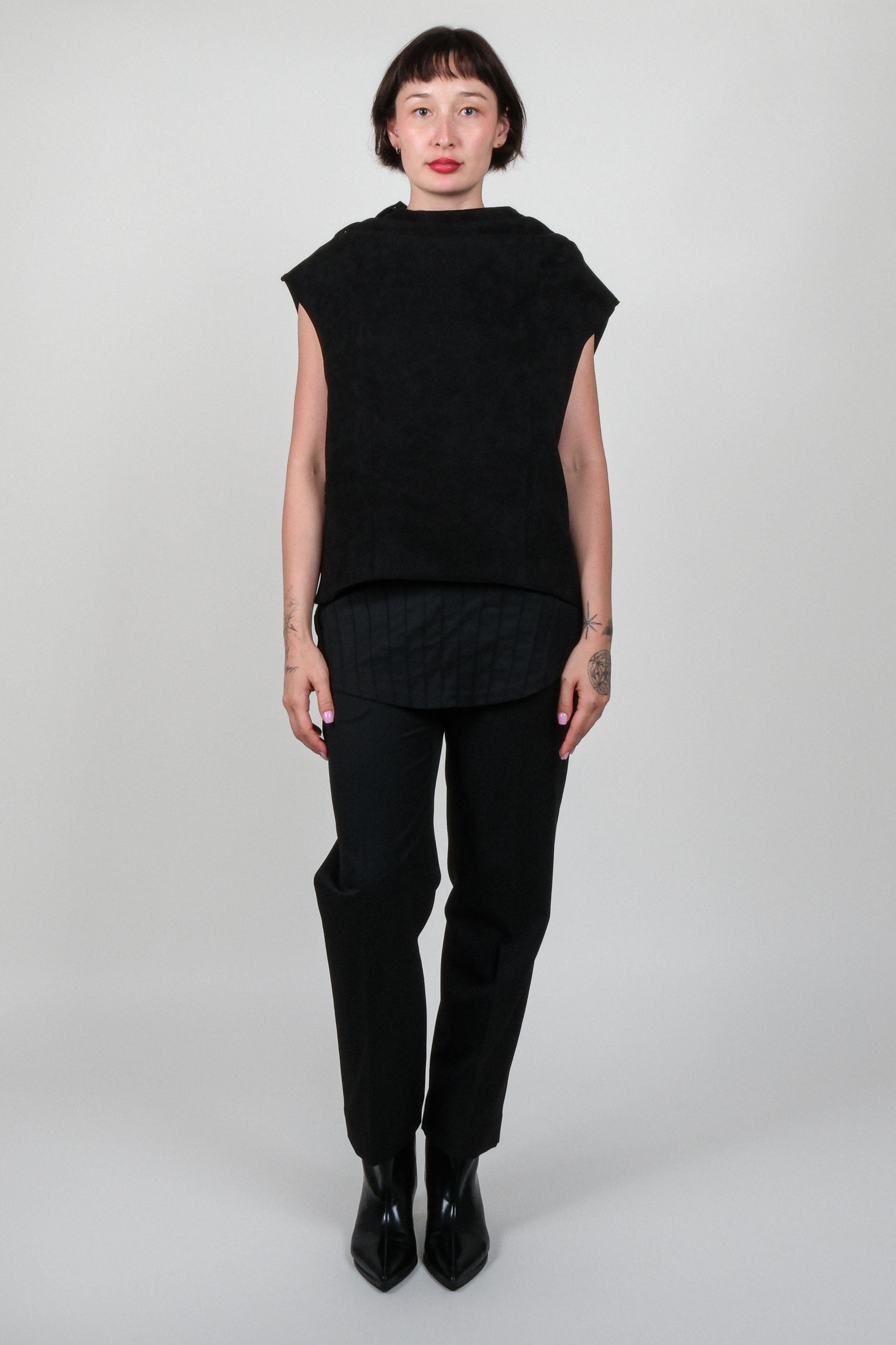 Draped Shoulder Vest