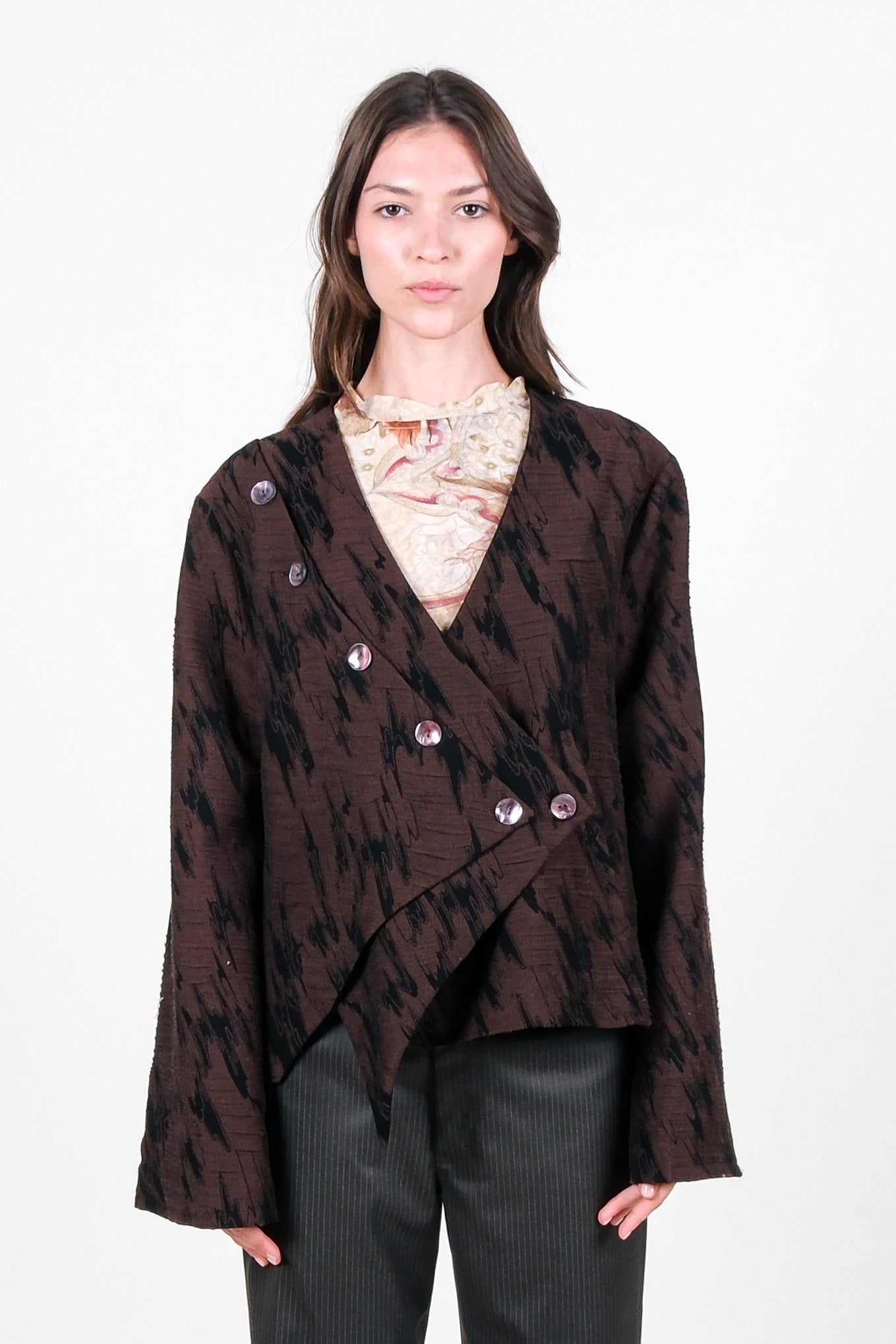 Asymmetric Button Jacket