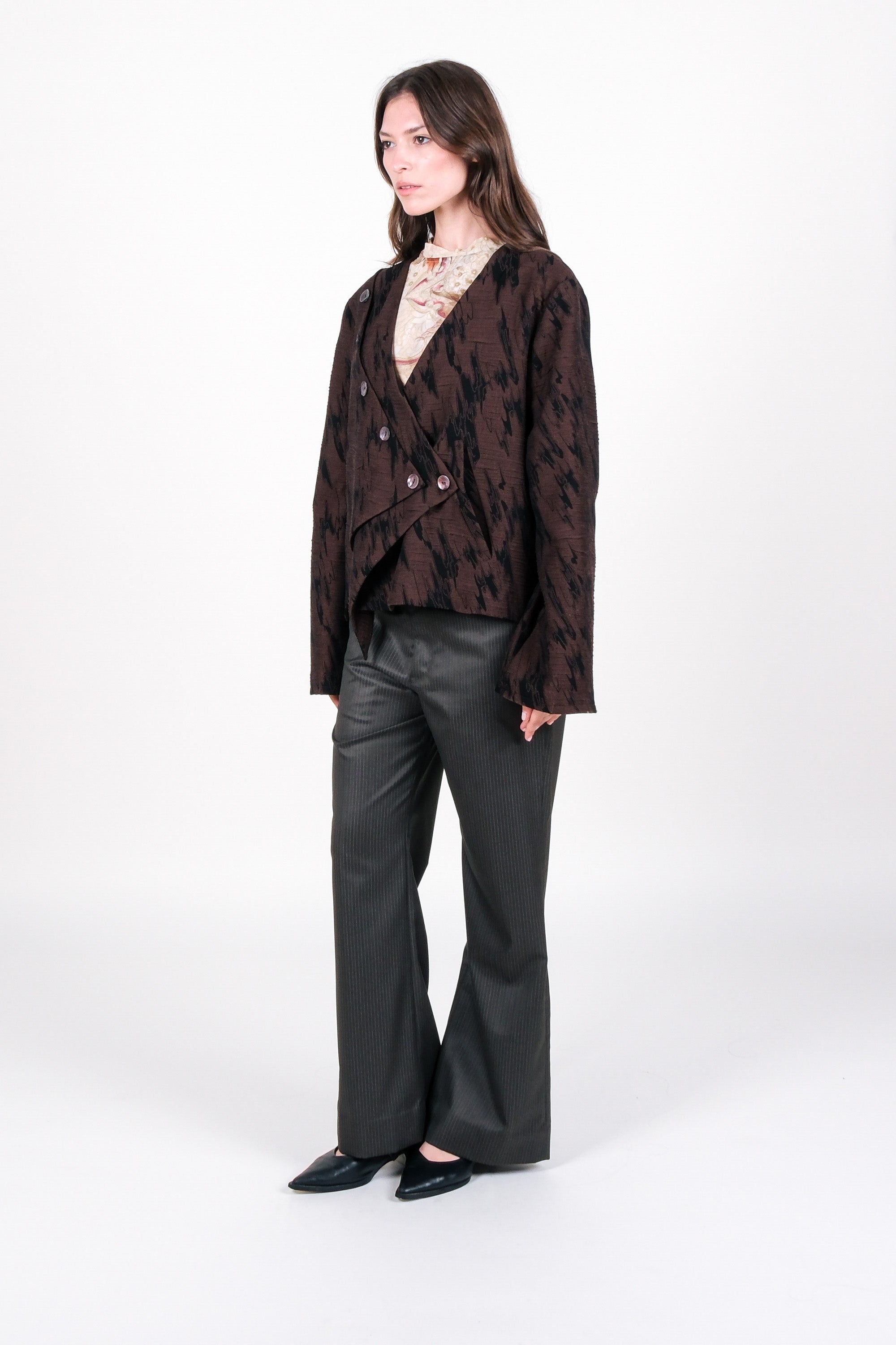 Asymmetric Button Jacket