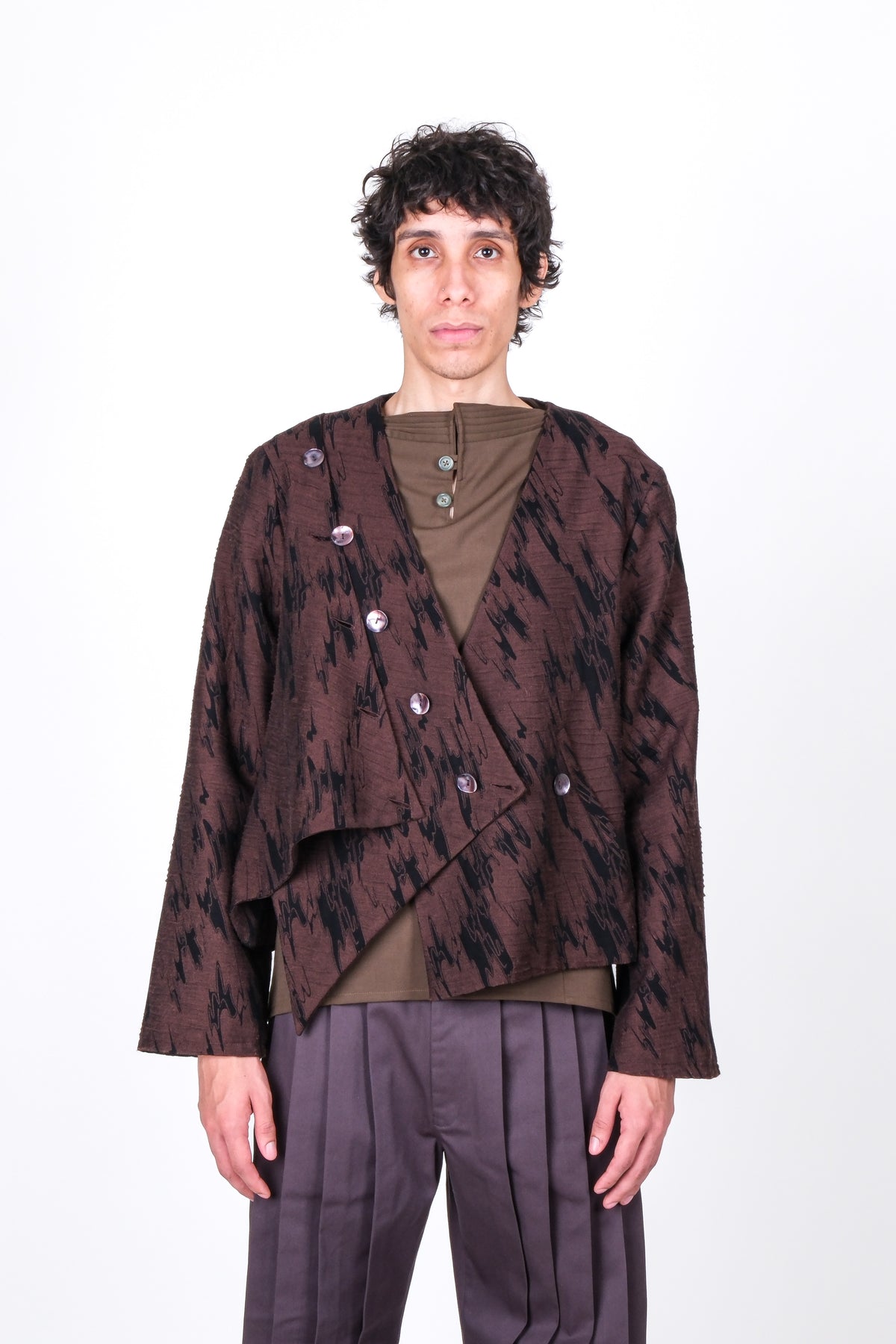 Asymmetric Button Jacket