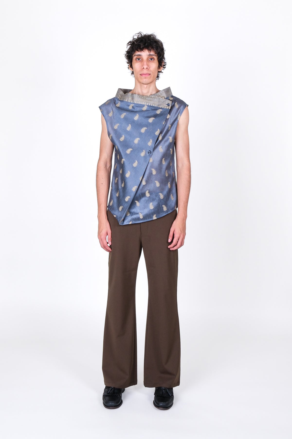 One of One Heirloom Sari Wrap Top