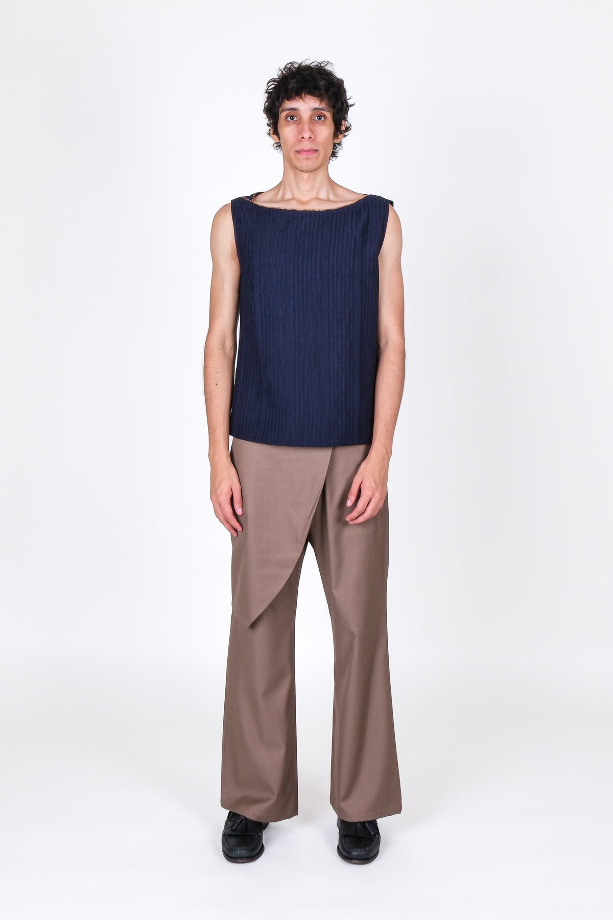Textured Bateau Top in Blue