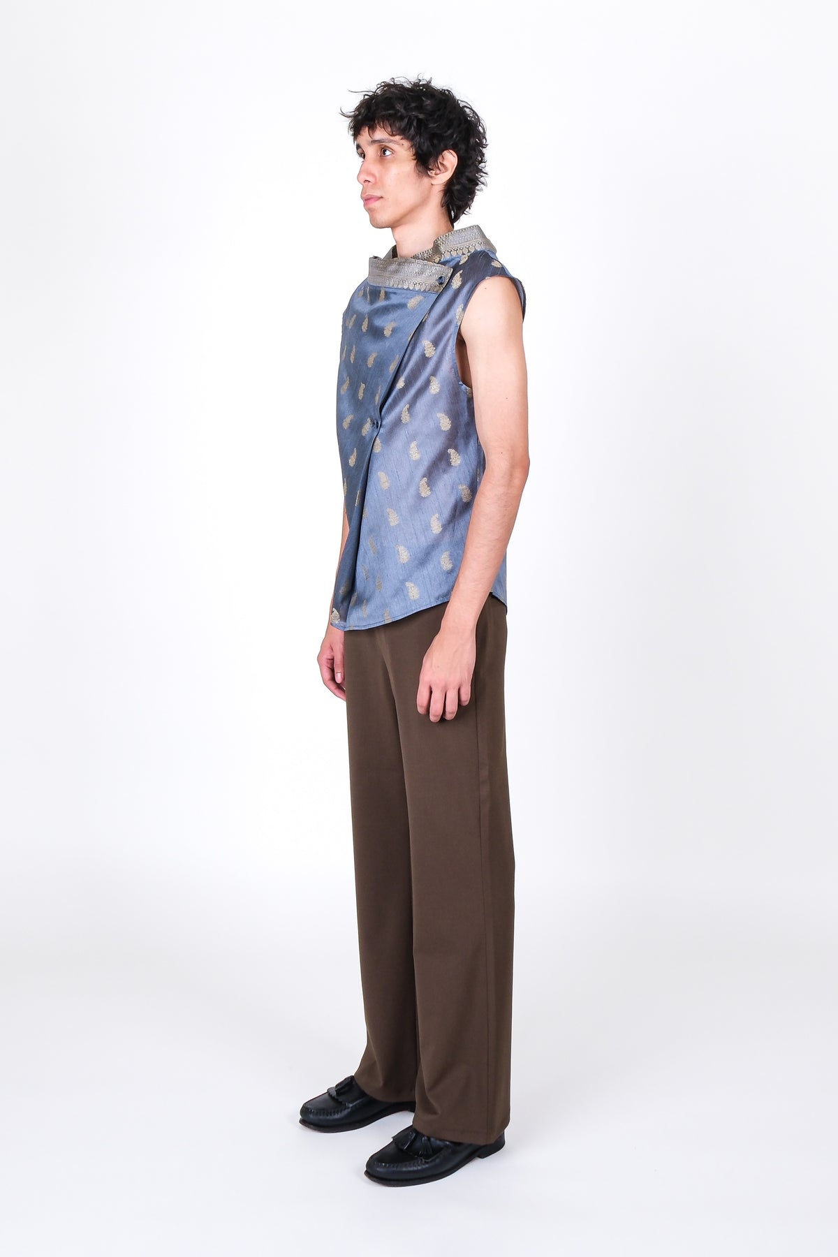 One of One Heirloom Sari Wrap Top