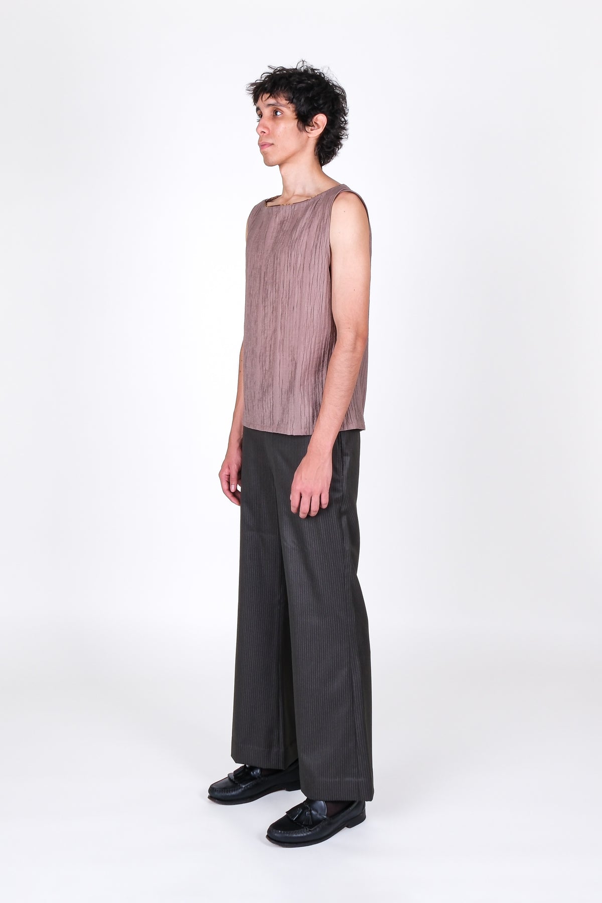 Textured Bateau Top in Dusty Muave
