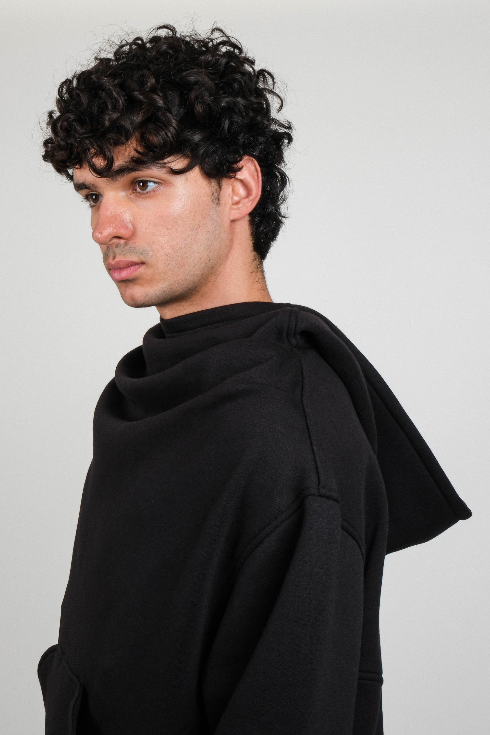 Draped Shoulder Hoodie