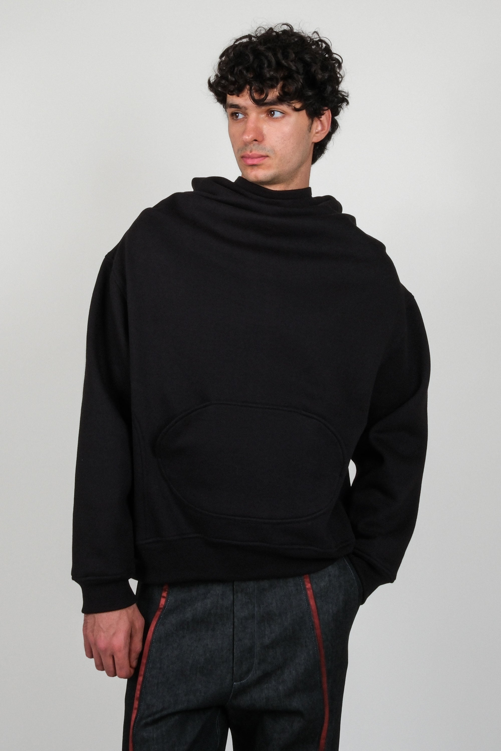 Draped Shoulder Hoodie